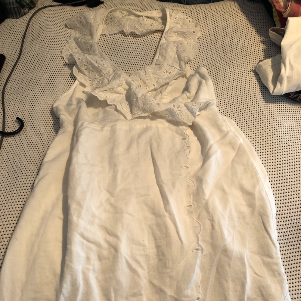 White linen dress